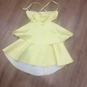 Yellow Layered Strap Dress